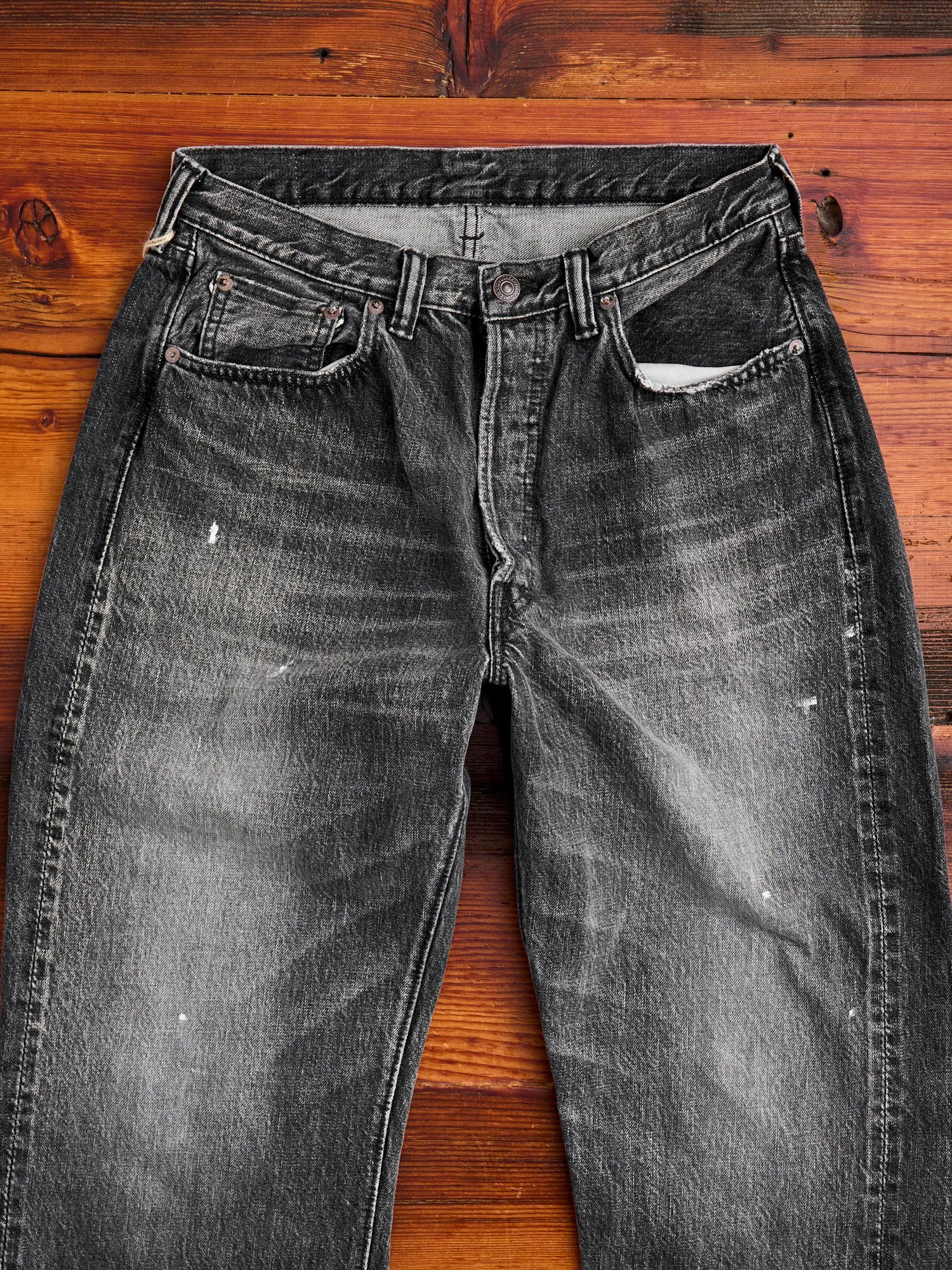 0105BKHW "Dartford" 13.75oz Washed Black Selvedge Denim - Wide Fit