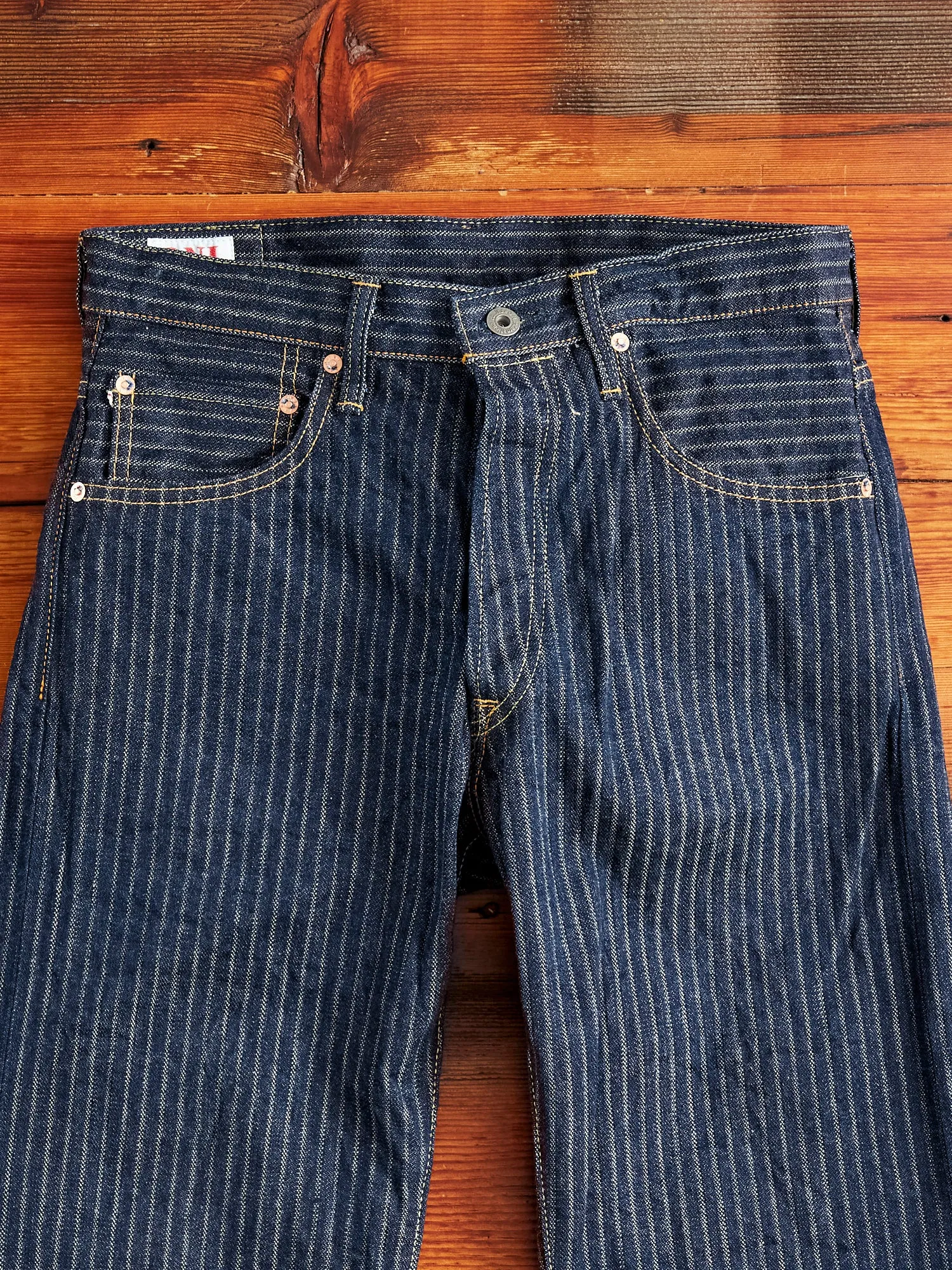 022-HJS 12oz Jacquard Stripe Selvedge Denim - Relaxed Straight Fit