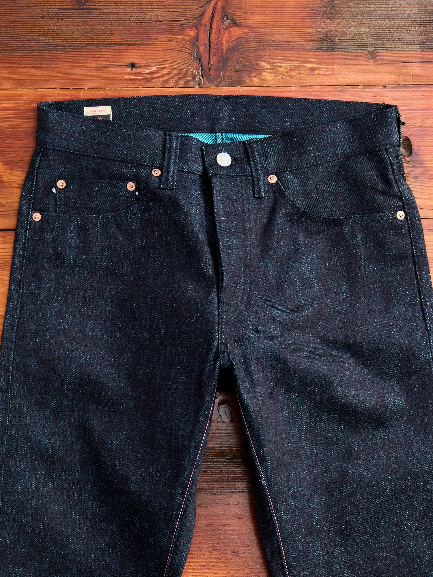 Natural Tapered Fit Indigo Mint Selvedge Denim Jeans (15.7oz) - 0605-IMSP