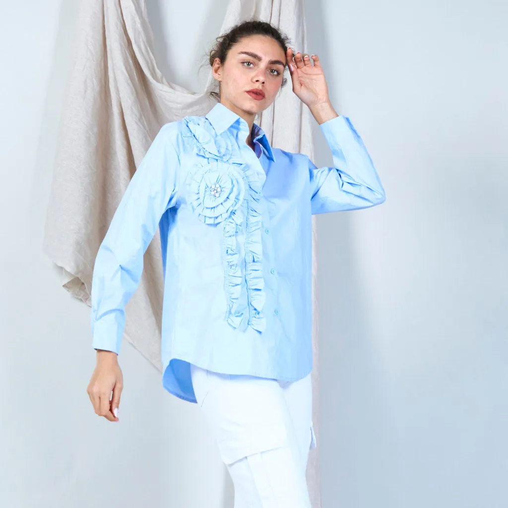 100% Cotton artistic Grey button-Up shirt wholesale