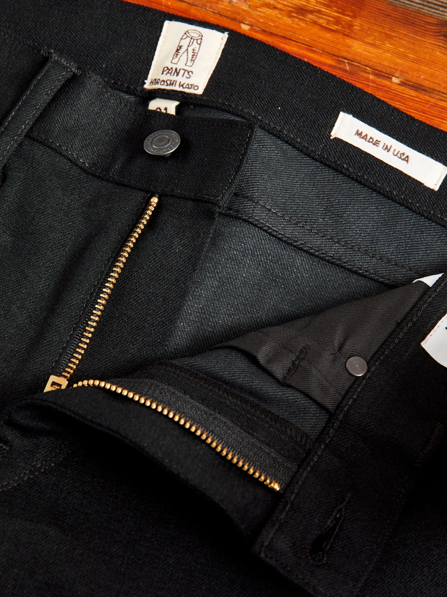 10.5oz Black Stretch Selvedge Denim - Pen Slim