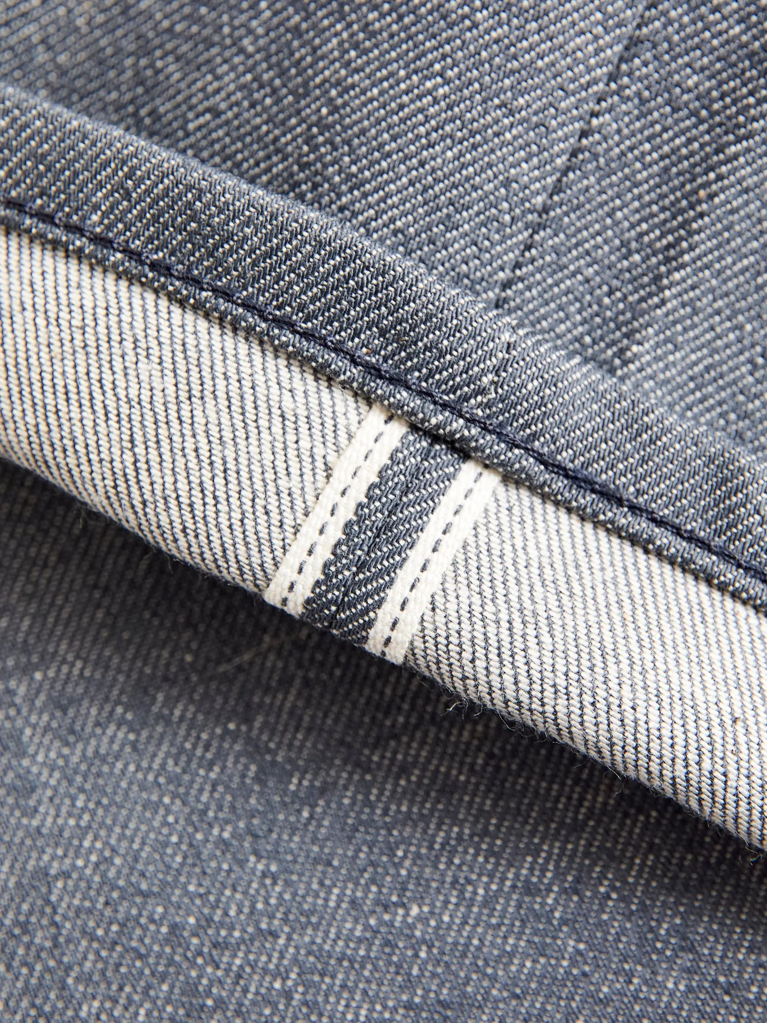 10.5oz Grey Stretch Selvedge Denim - Pen Slim