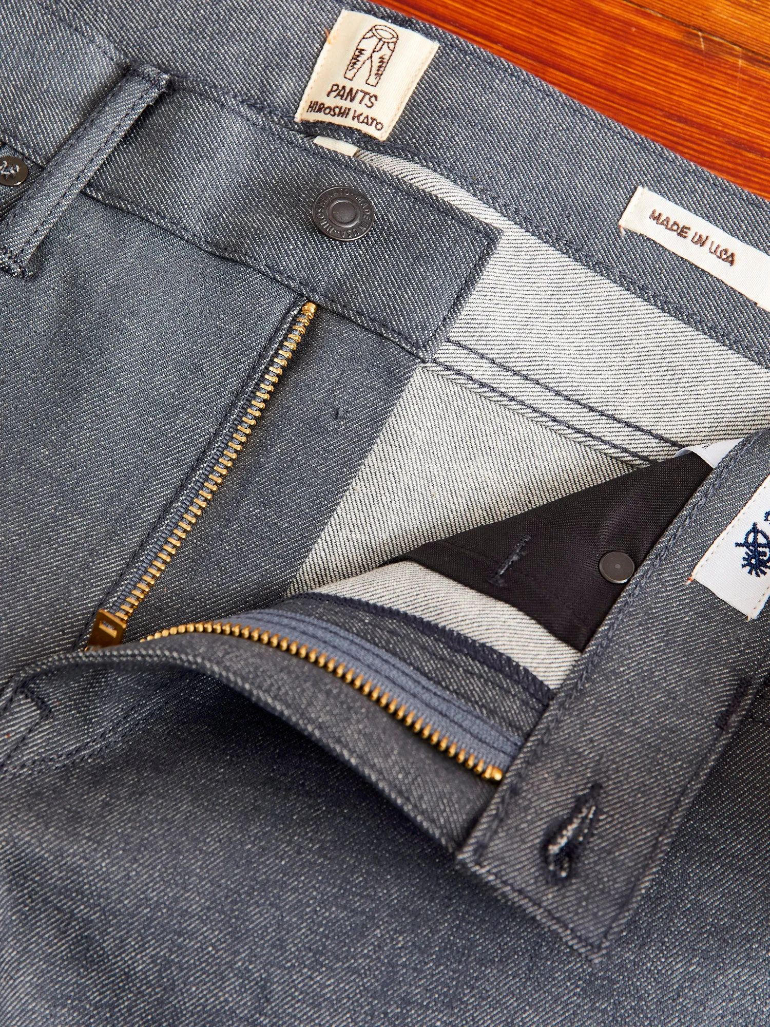 10.5oz Grey Stretch Selvedge Denim - Pen Slim