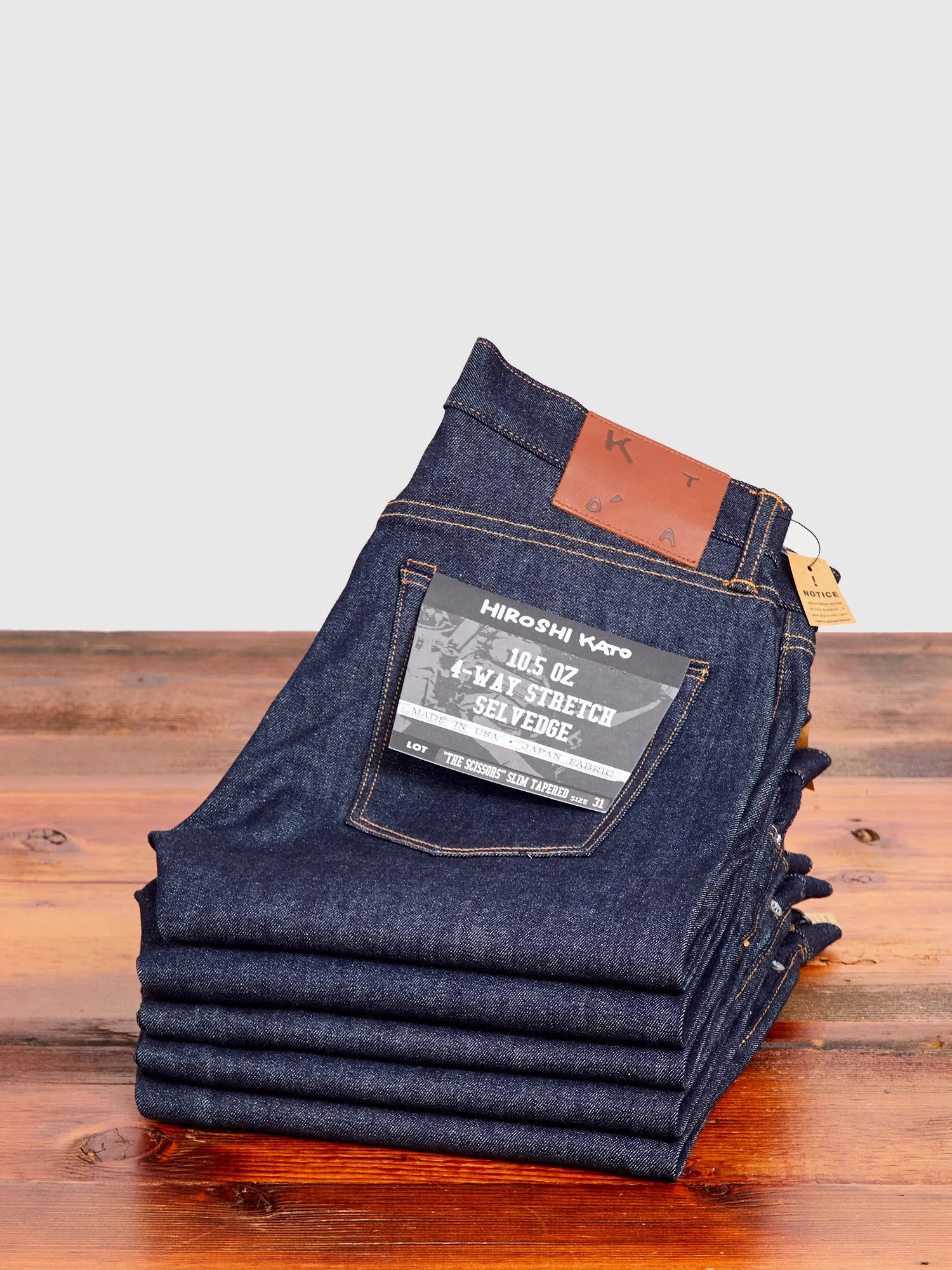 10.5oz Indigo Stretch Selvedge Denim - Scissors Slim Tapered