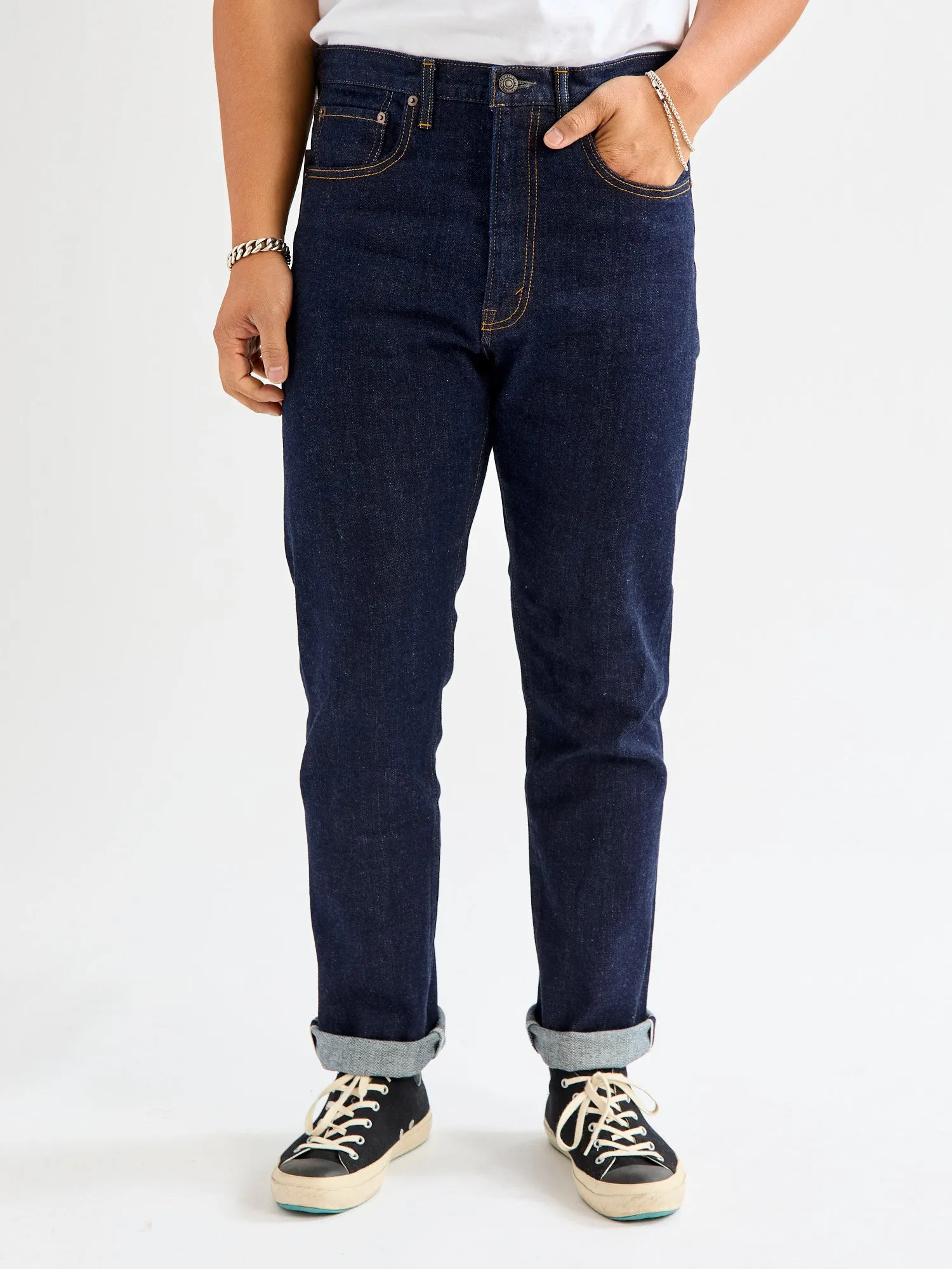 11.8oz Indigo Stretch Selvedge Denim - Tapered Fit