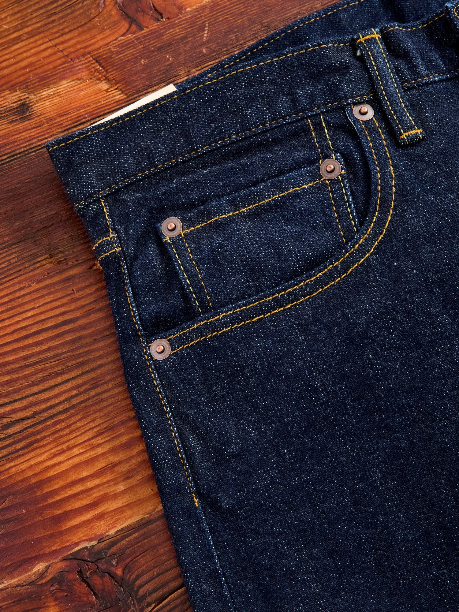 11.8oz Indigo Stretch Selvedge Denim - Tapered Fit