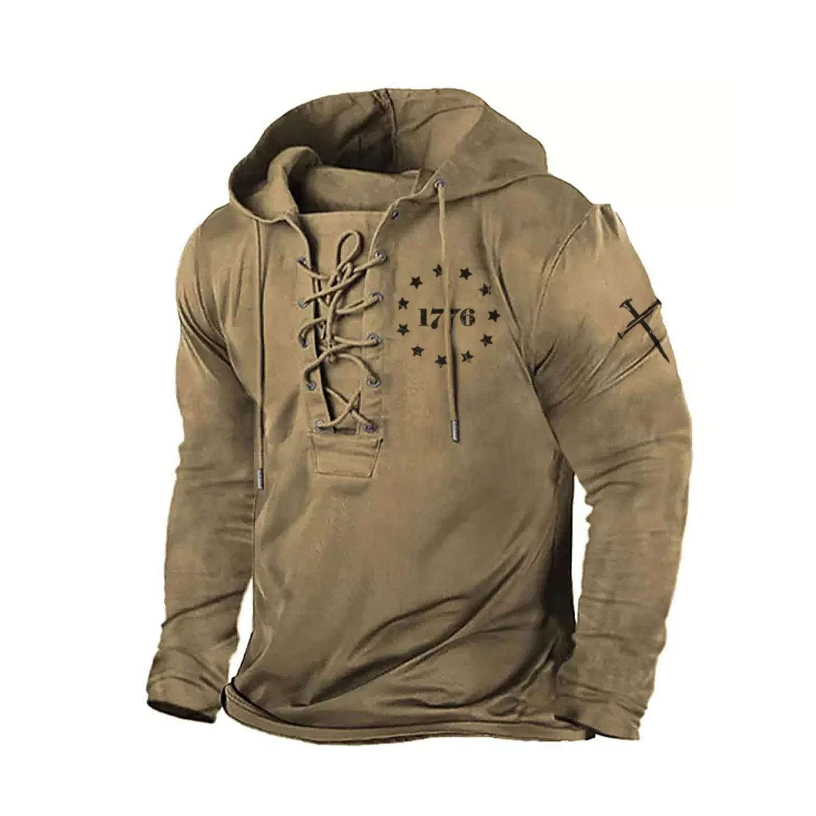 1776 USA GRAPHIC PULLOVER BANDAGE COTTON HOODIE