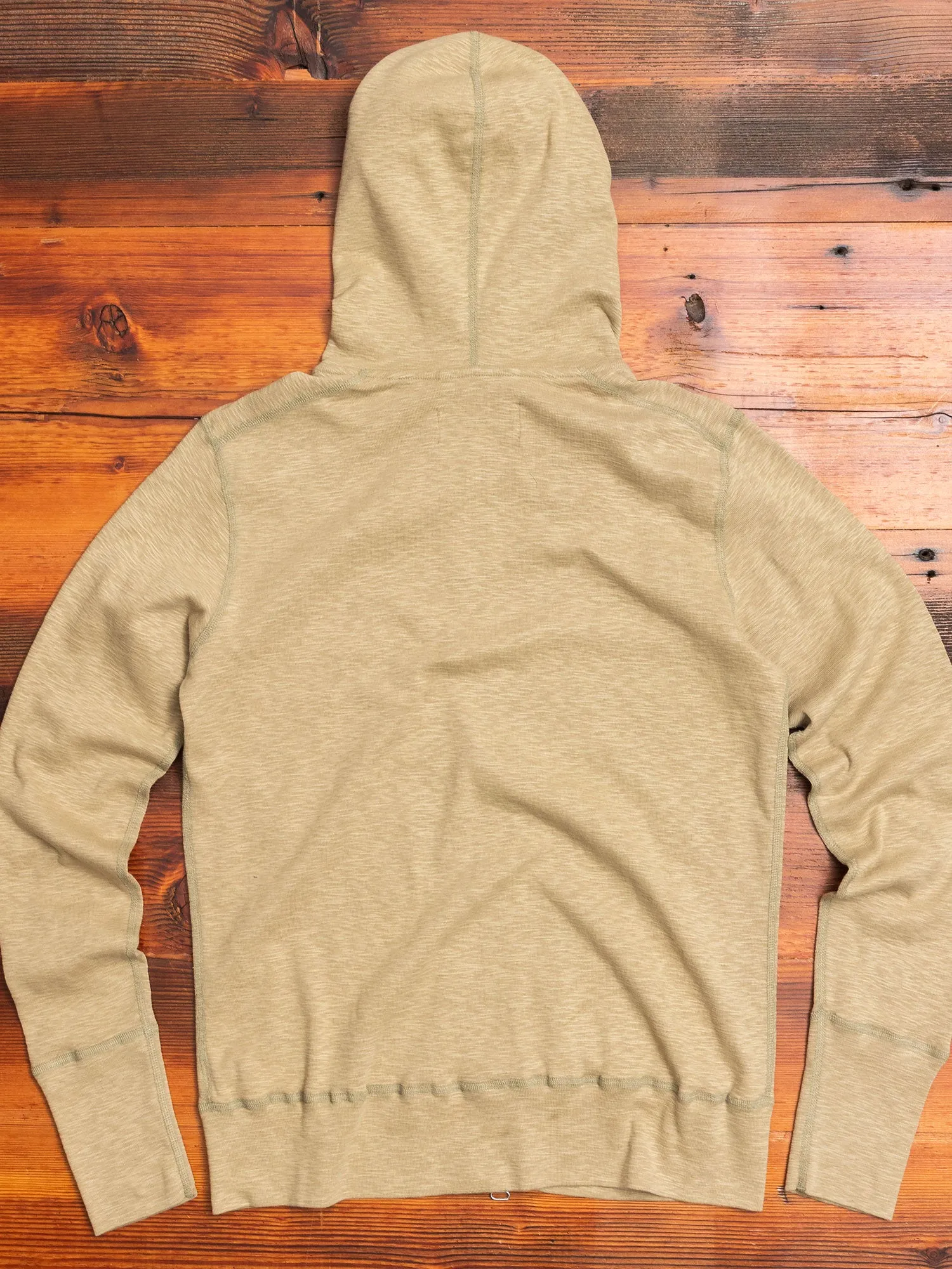 1x1 Slub Zip Hoodie in Moss