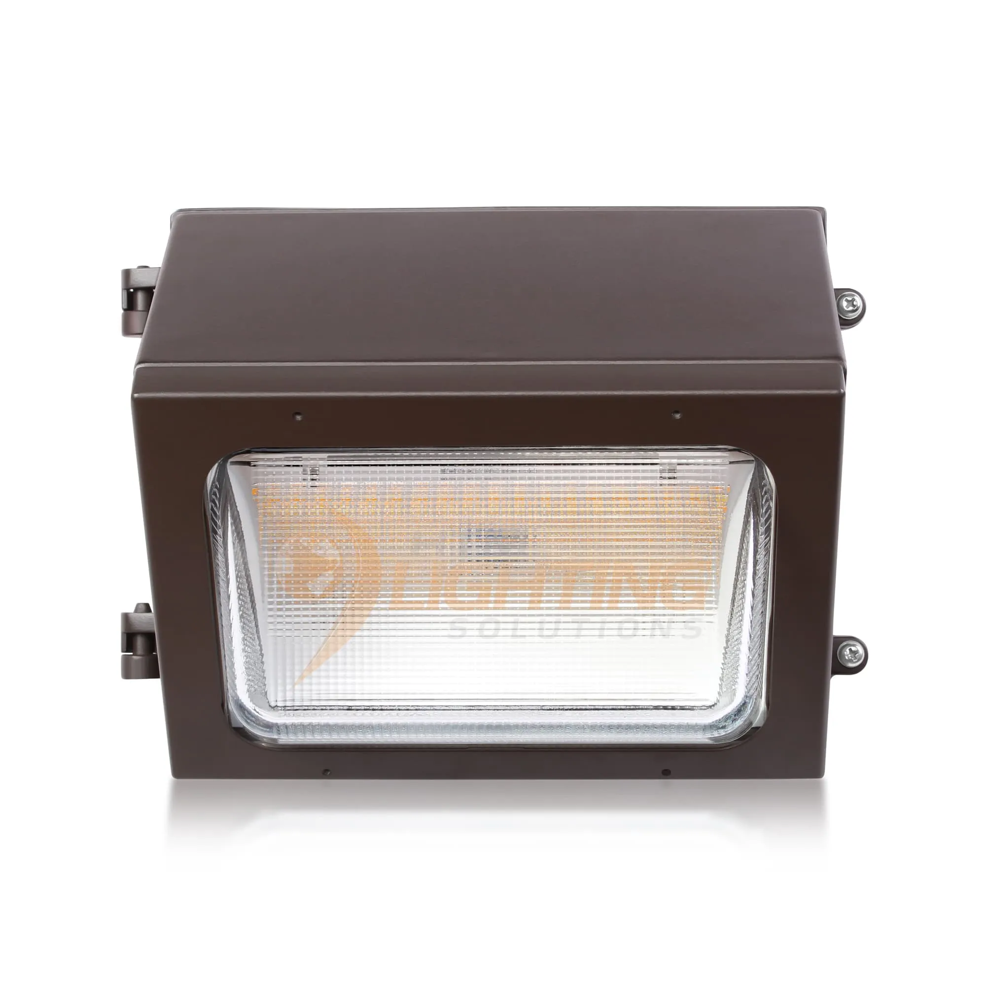 29W-60W Semi-Cutoff LED Wall Pack 3000K-5000K - 100-277VAC Photocell - Striped Glass - Bronze