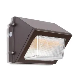 29W-60W Semi-Cutoff LED Wall Pack 3000K-5000K - 100-277VAC Photocell - Striped Glass - Bronze