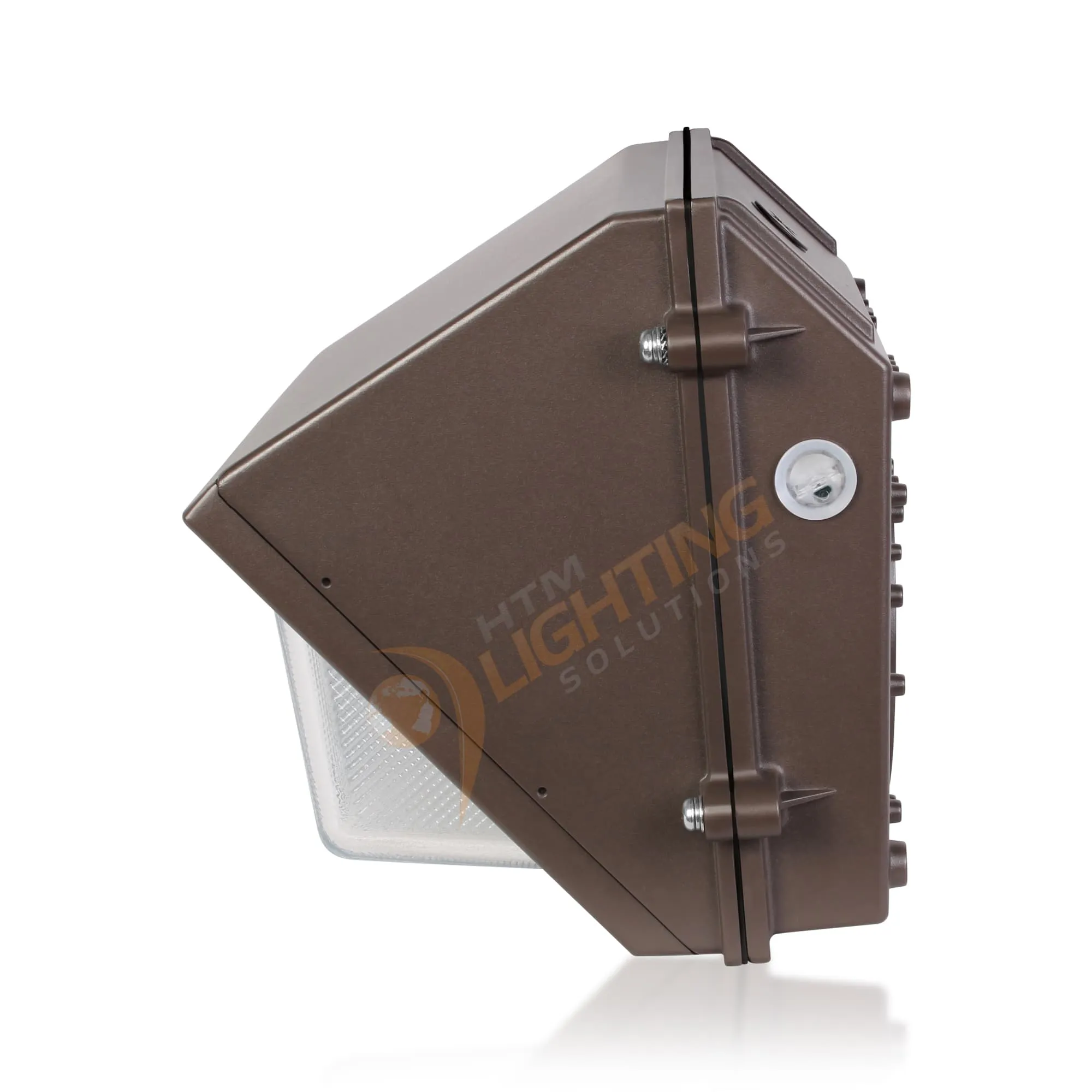 29W-60W Semi-Cutoff LED Wall Pack 3000K-5000K - 100-277VAC Photocell - Striped Glass - Bronze