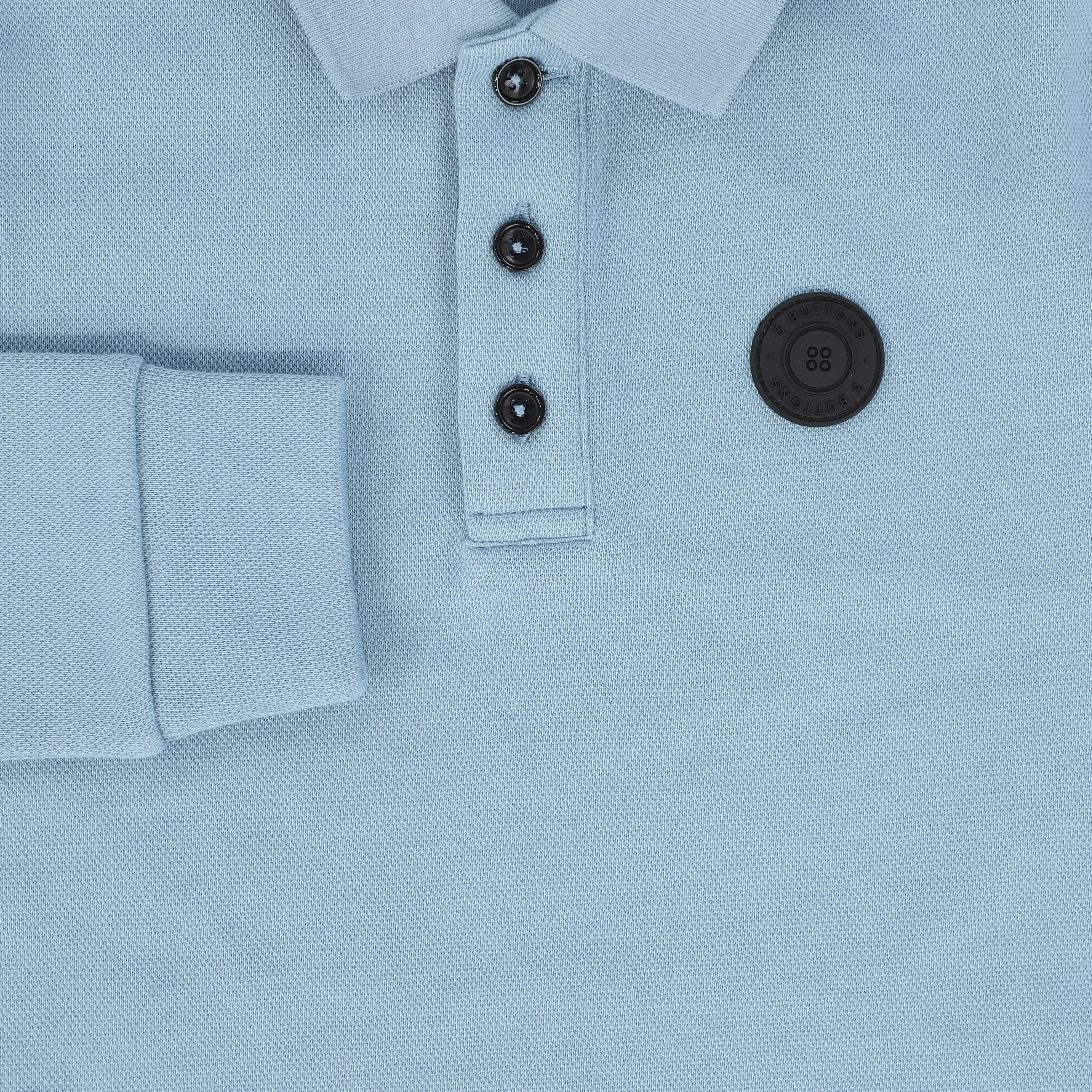 3 BUTTONS LIGHT BLUE PIQUE POLO