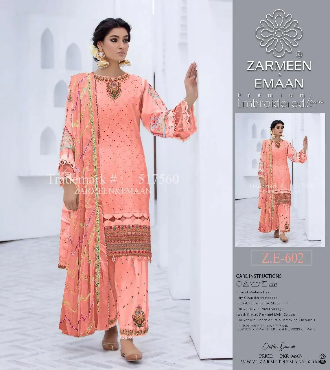 3 piece Embroidered Lawn collection 2024