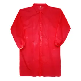 (50/Case) Premium Red Lab Coats | 44" long, 40 gram, Elastic Wrists