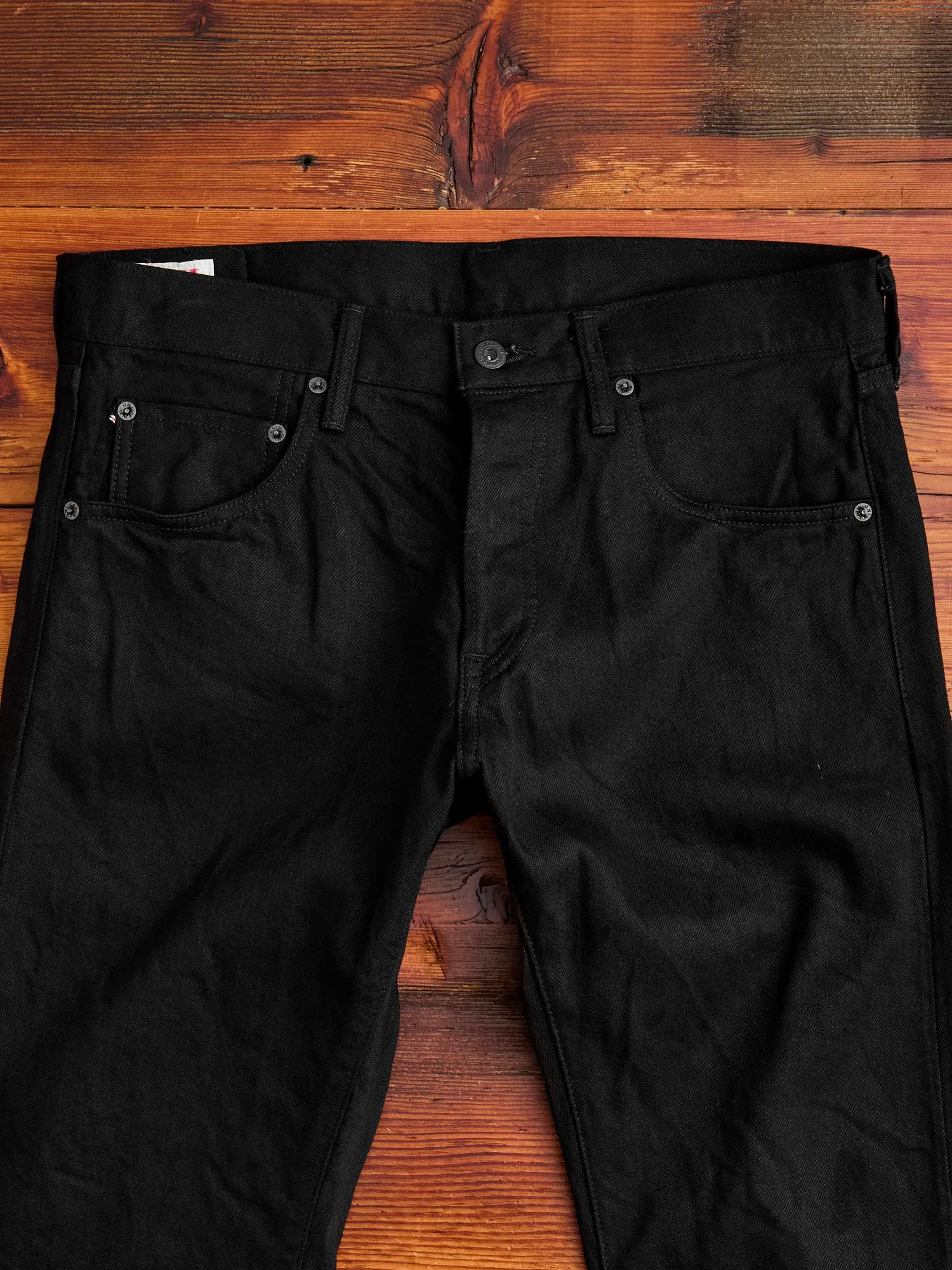 13oz Jet Black Selvedge Denim - Relaxed Tapered Fit for Ultimate Comfort