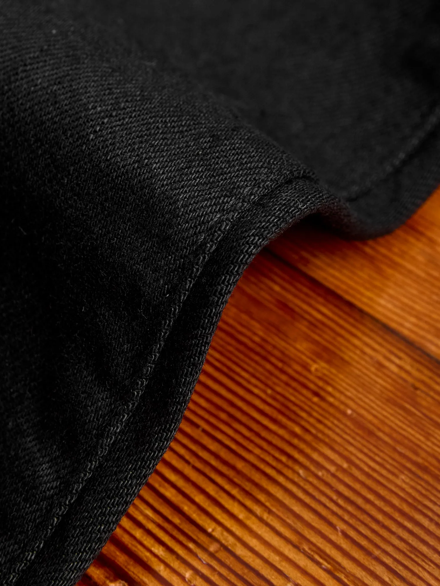 13oz Jet Black Selvedge Denim - Relaxed Tapered Fit for Ultimate Comfort