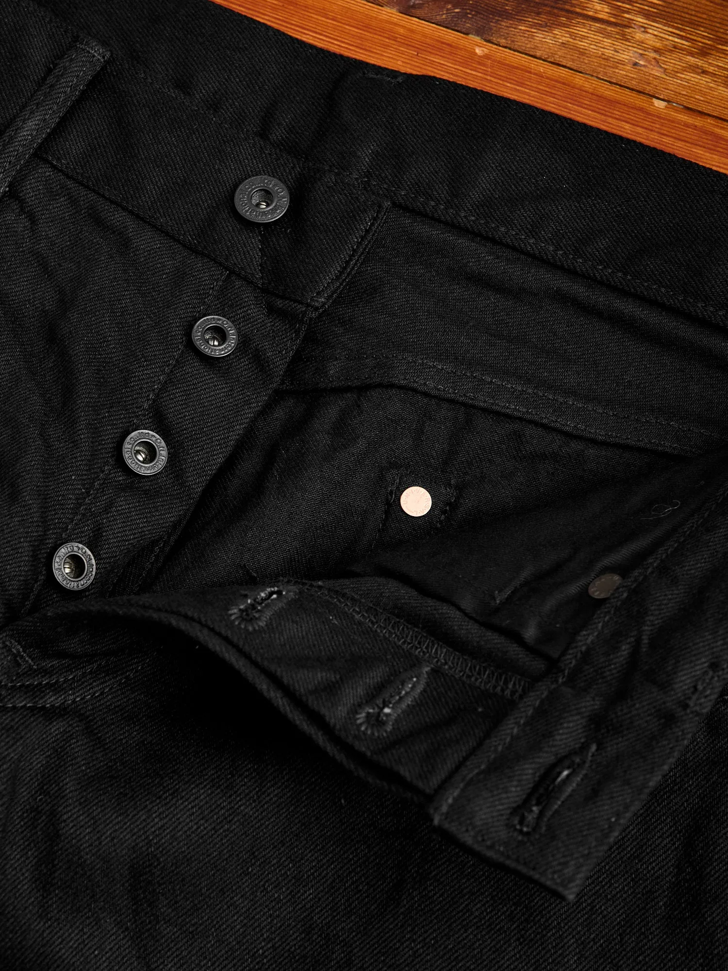 13oz Jet Black Selvedge Denim - Relaxed Tapered Fit for Ultimate Comfort