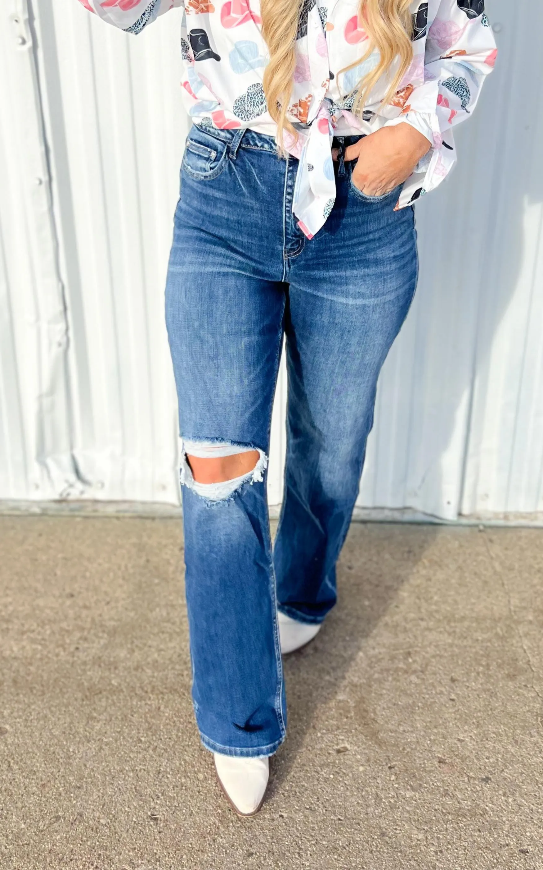 90'S VINTAGE STRETCH FLARE DENIM JEANS| MICA