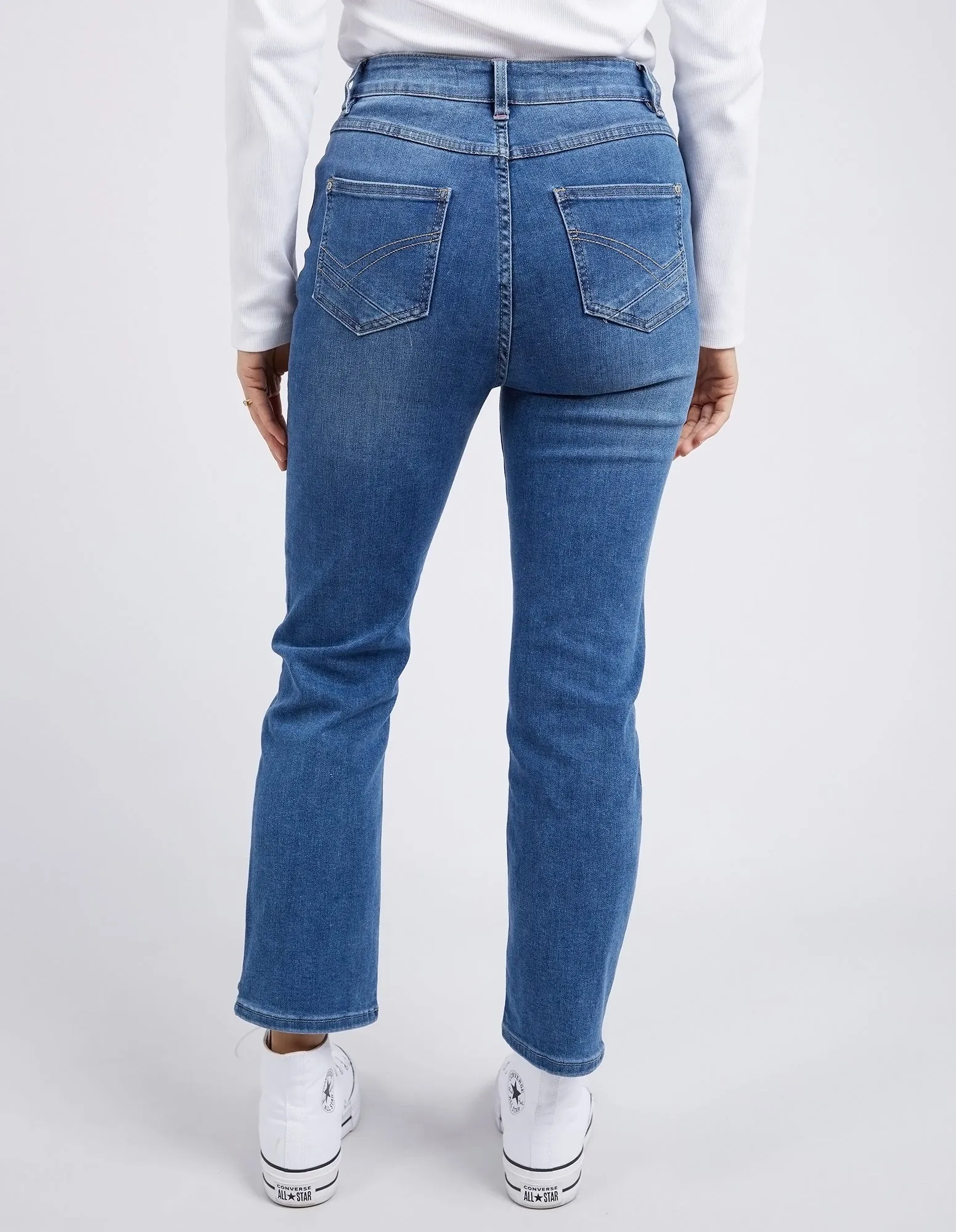 Ada Straight Leg Jean Washed Blue Denim