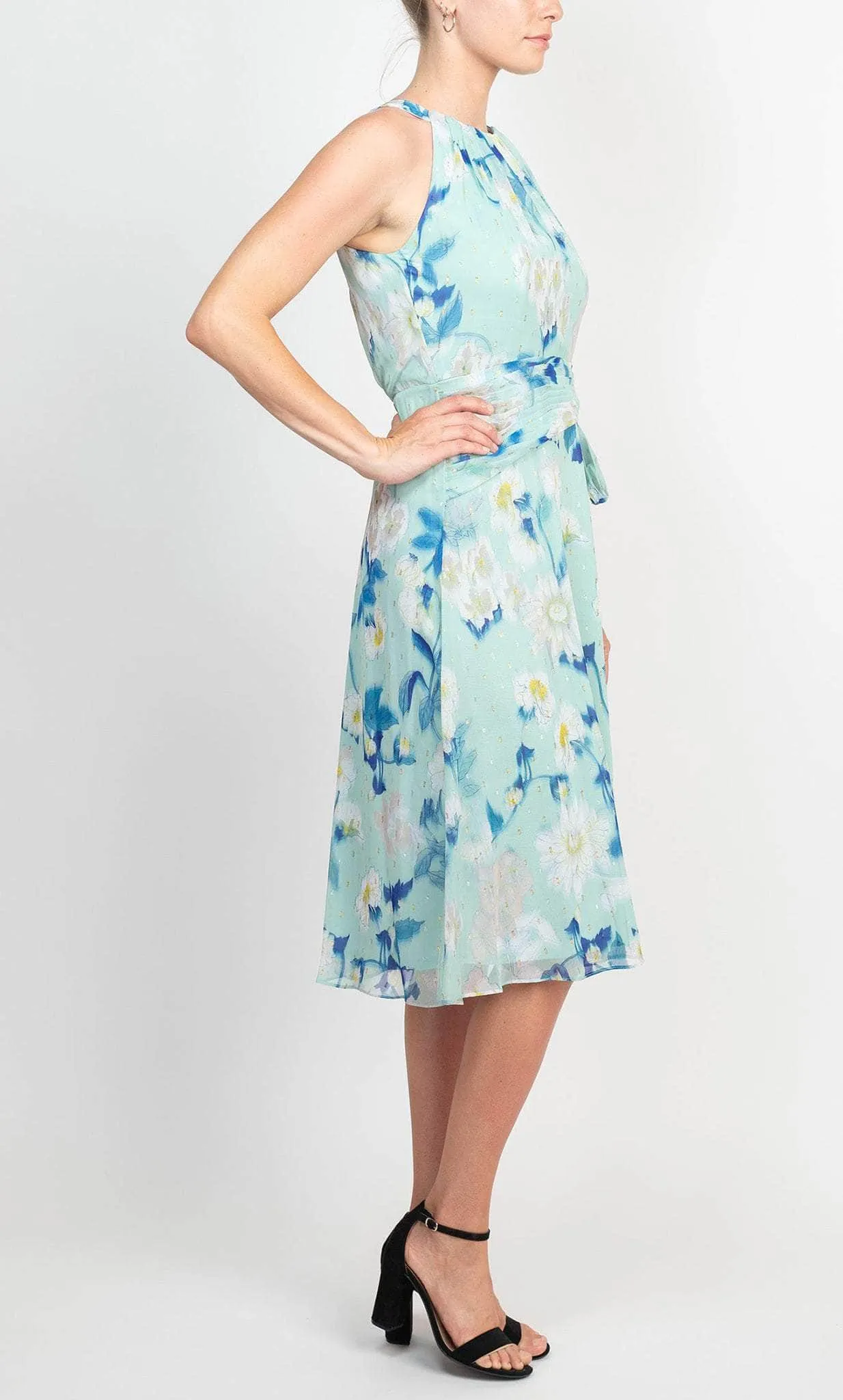 Adrianna Papell AP1D104534 - Halter Neck Floral Midi Dress