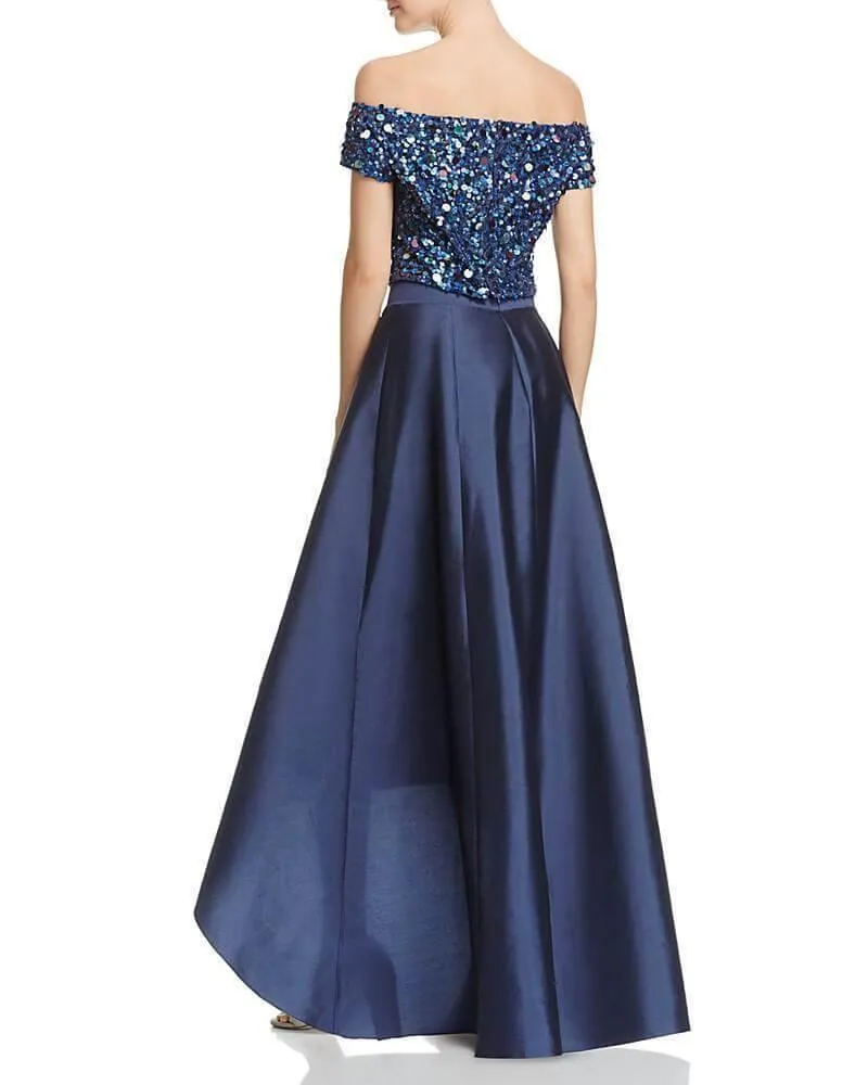 Adrianna Papell AP1E201583 Off Shoulder Two Piece High Low Dress