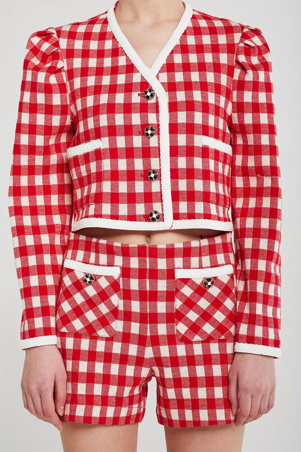 Alexa Gingham Cropped Jacket