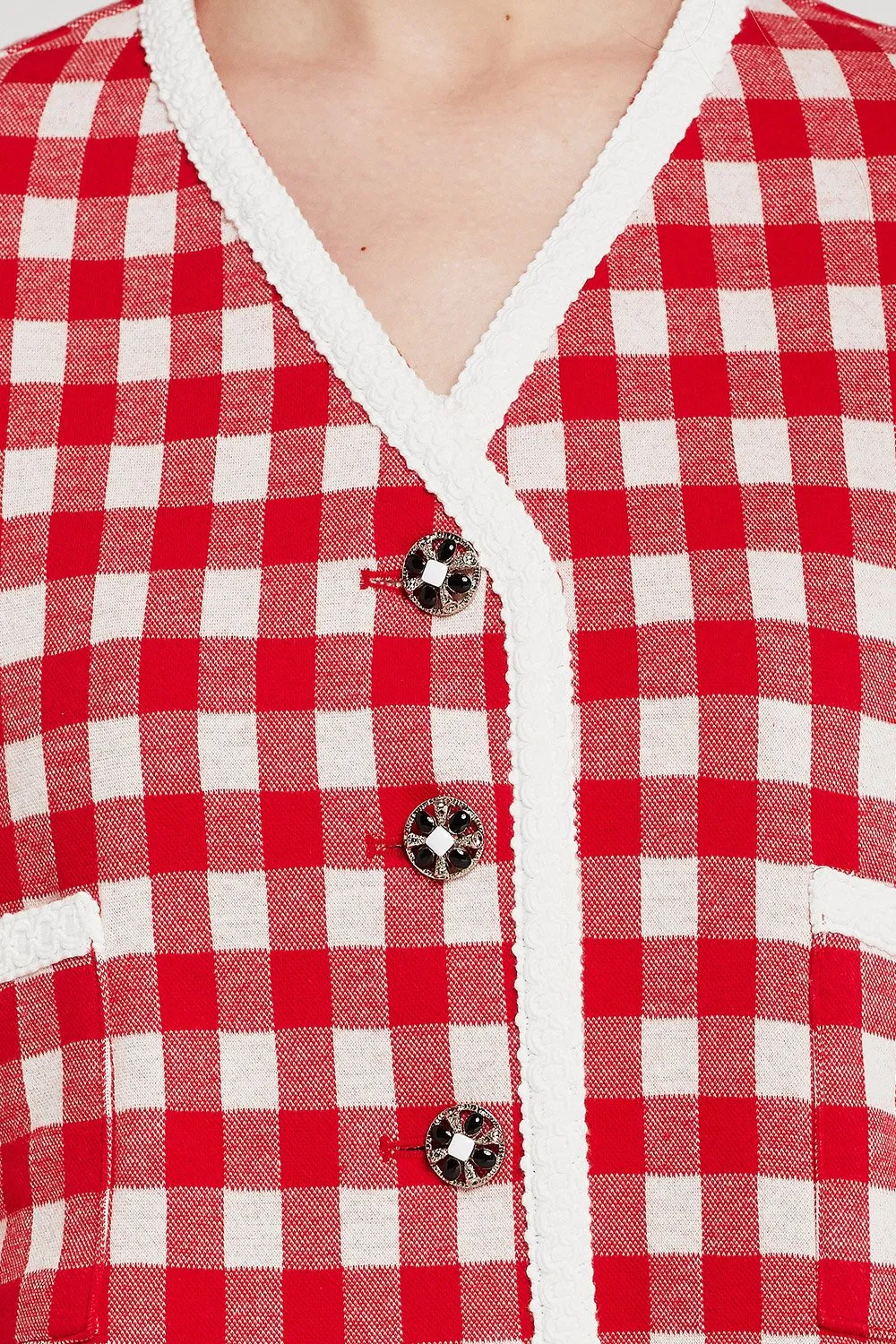 Alexa Gingham Cropped Jacket