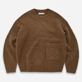 ALPACA BOUCLE KNIT - BROWN