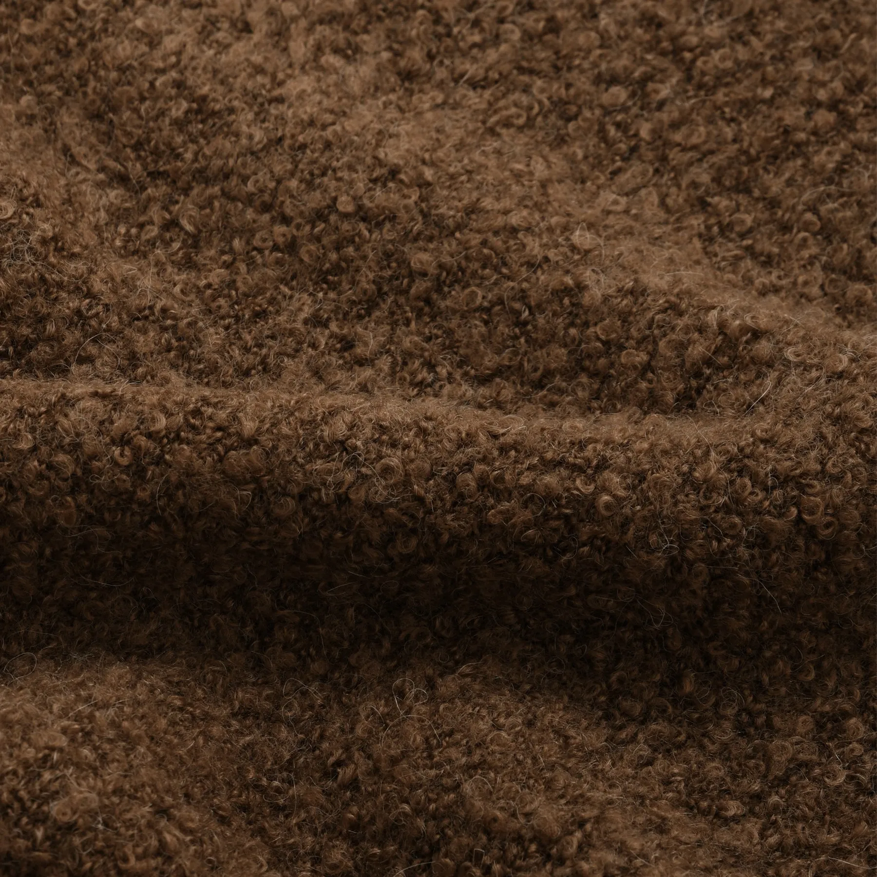 ALPACA BOUCLE KNIT - BROWN