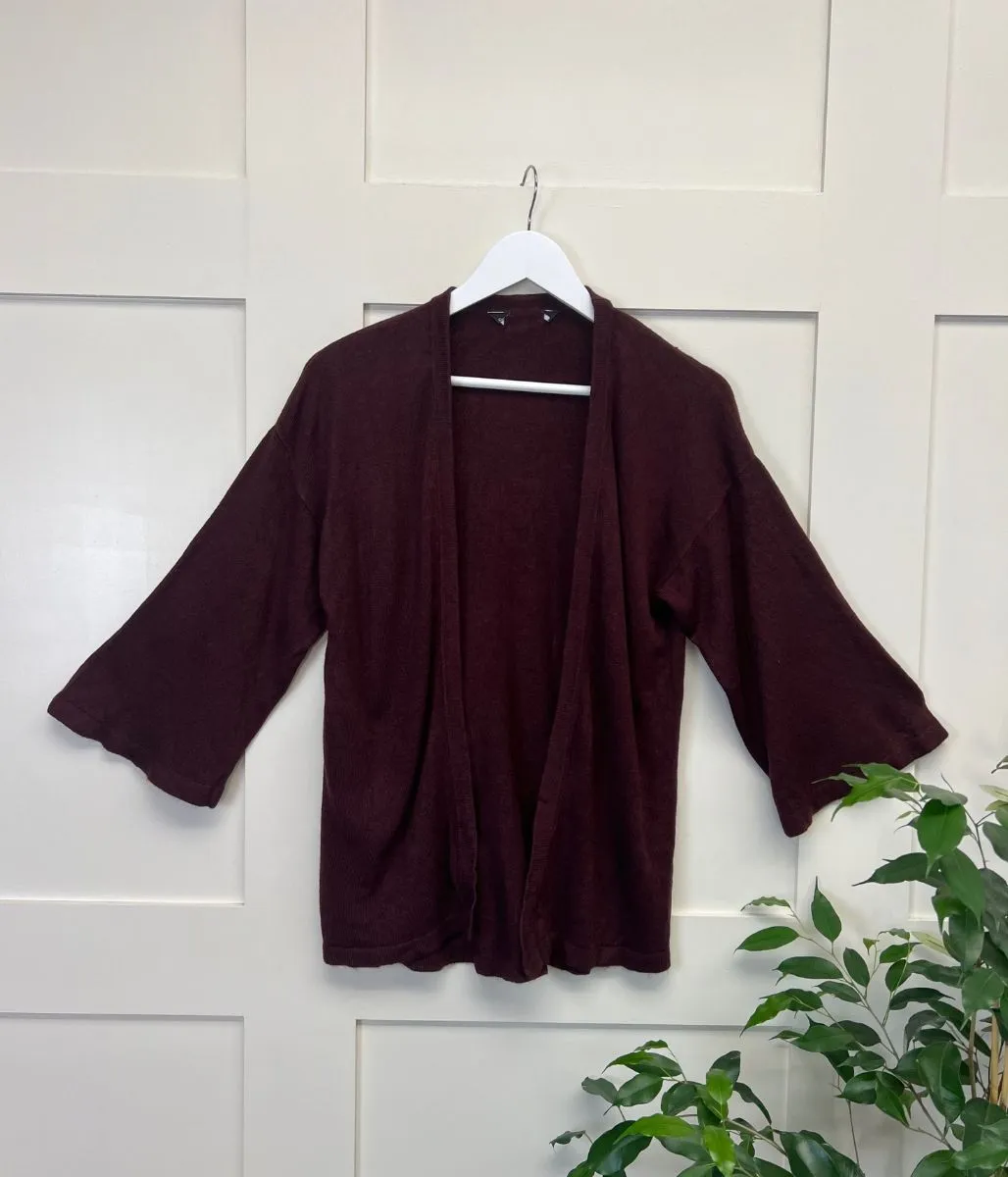 Aubergine Edge to Edge Cardigan