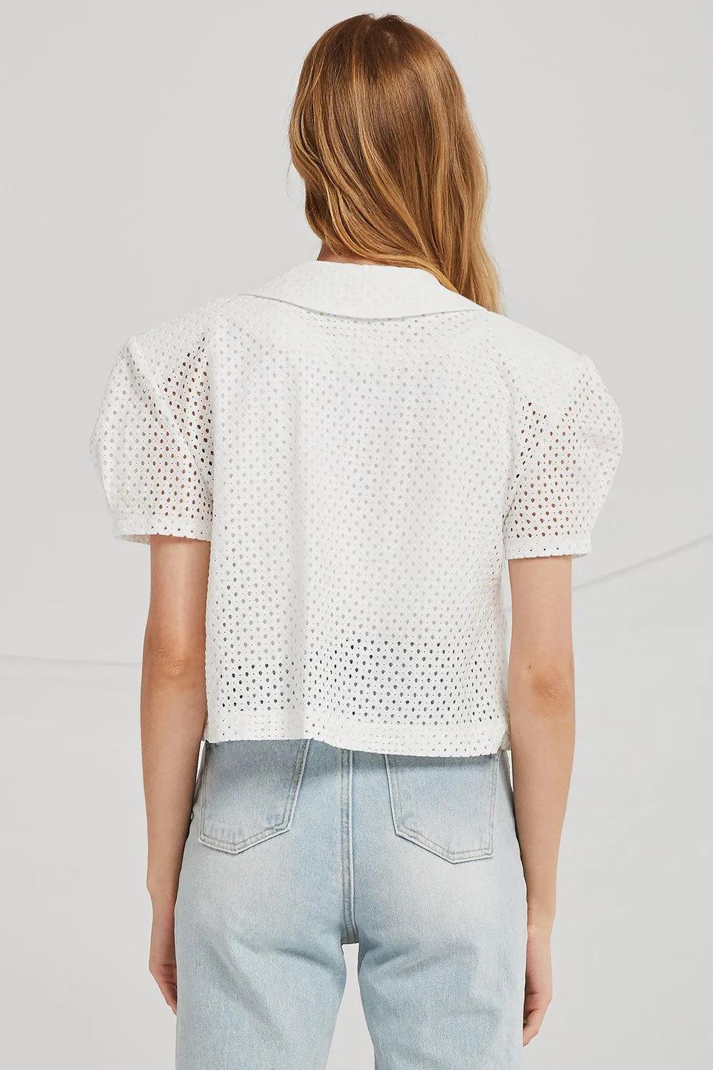 Ava Punched Eyelet Crop Jacket