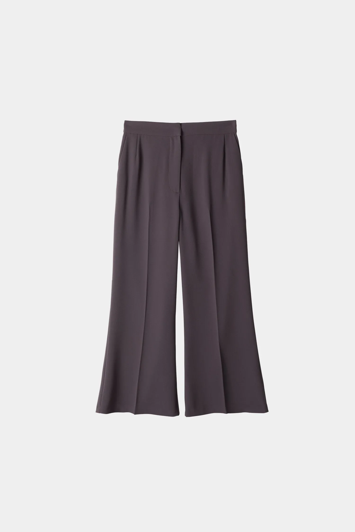 BELINE CROPPED TROUSERS - DARK BROWN