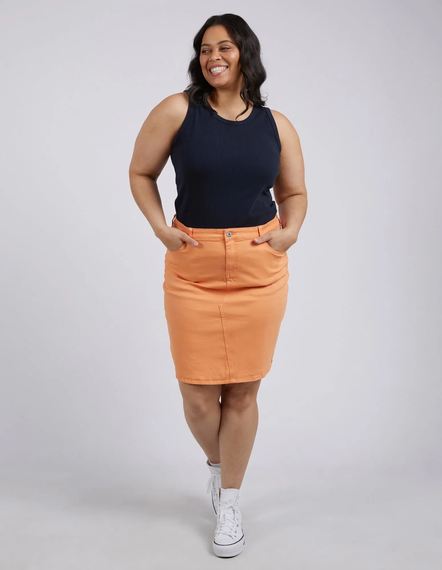 Belle Denim Skirt Mango Tango