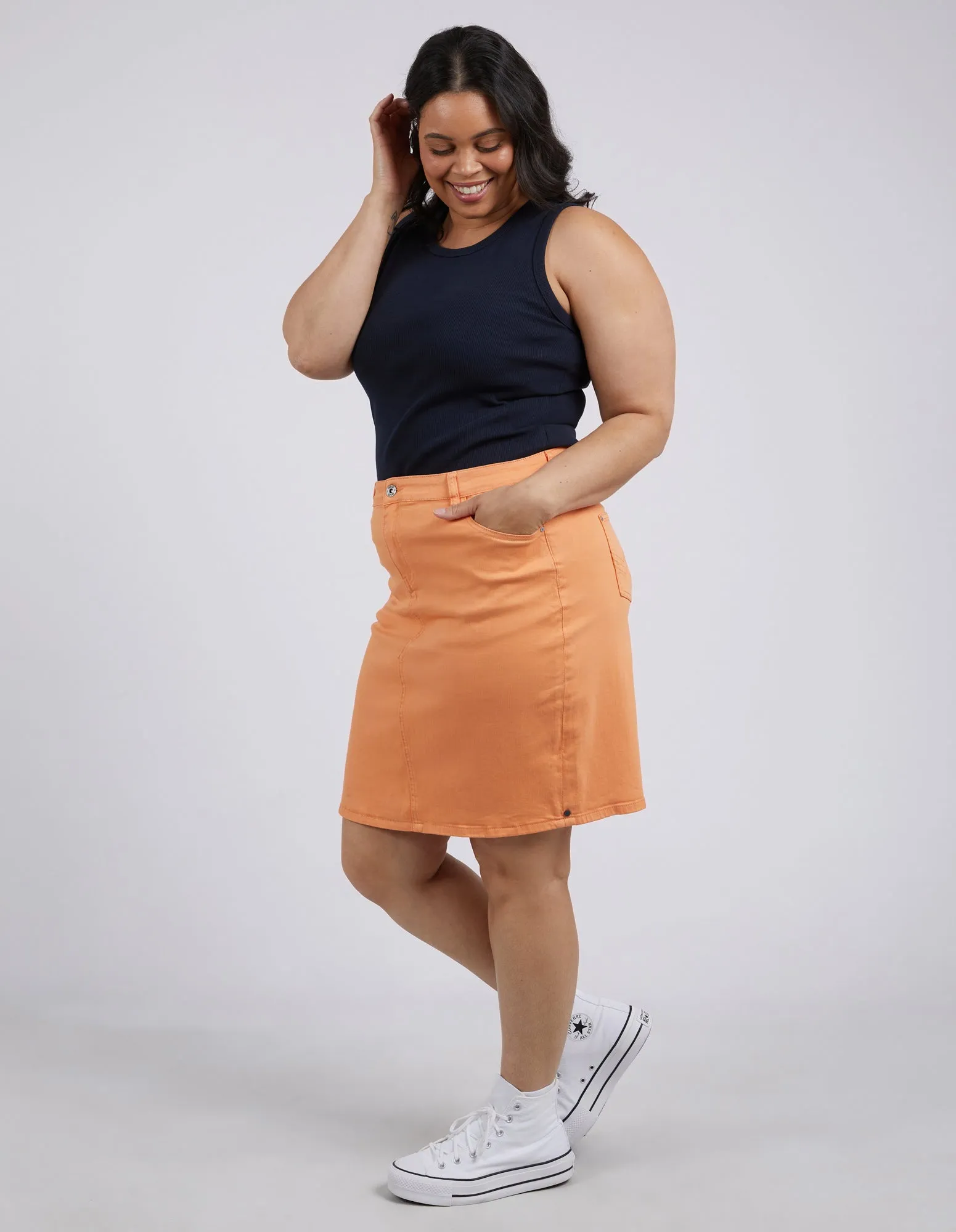 Belle Denim Skirt Mango Tango