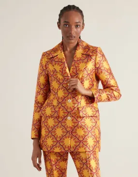 Bianca Silk Jacquard Orange Portrait Print