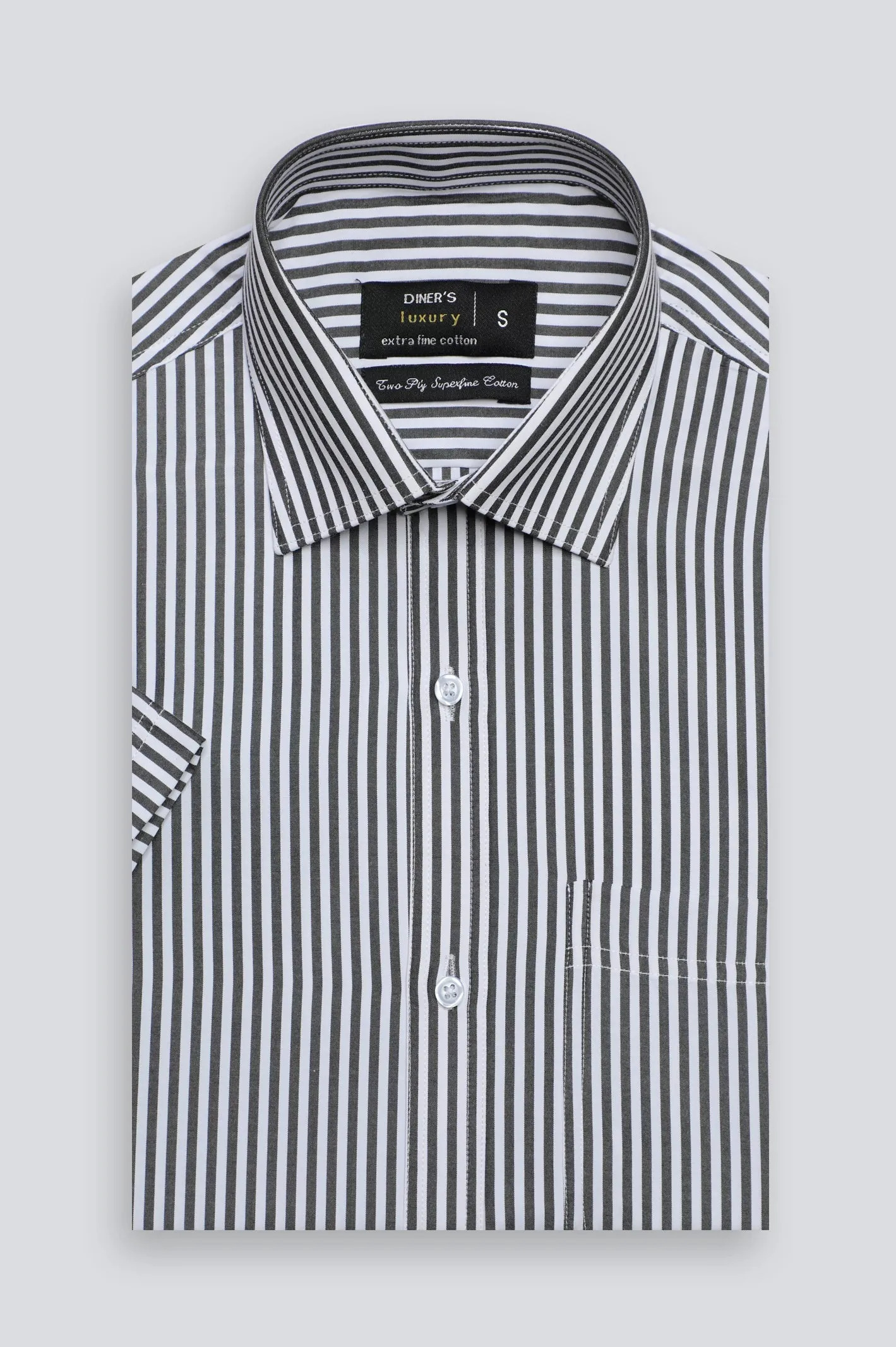 Black Bengal Stripe Formal Shirt (Half Sleeves)