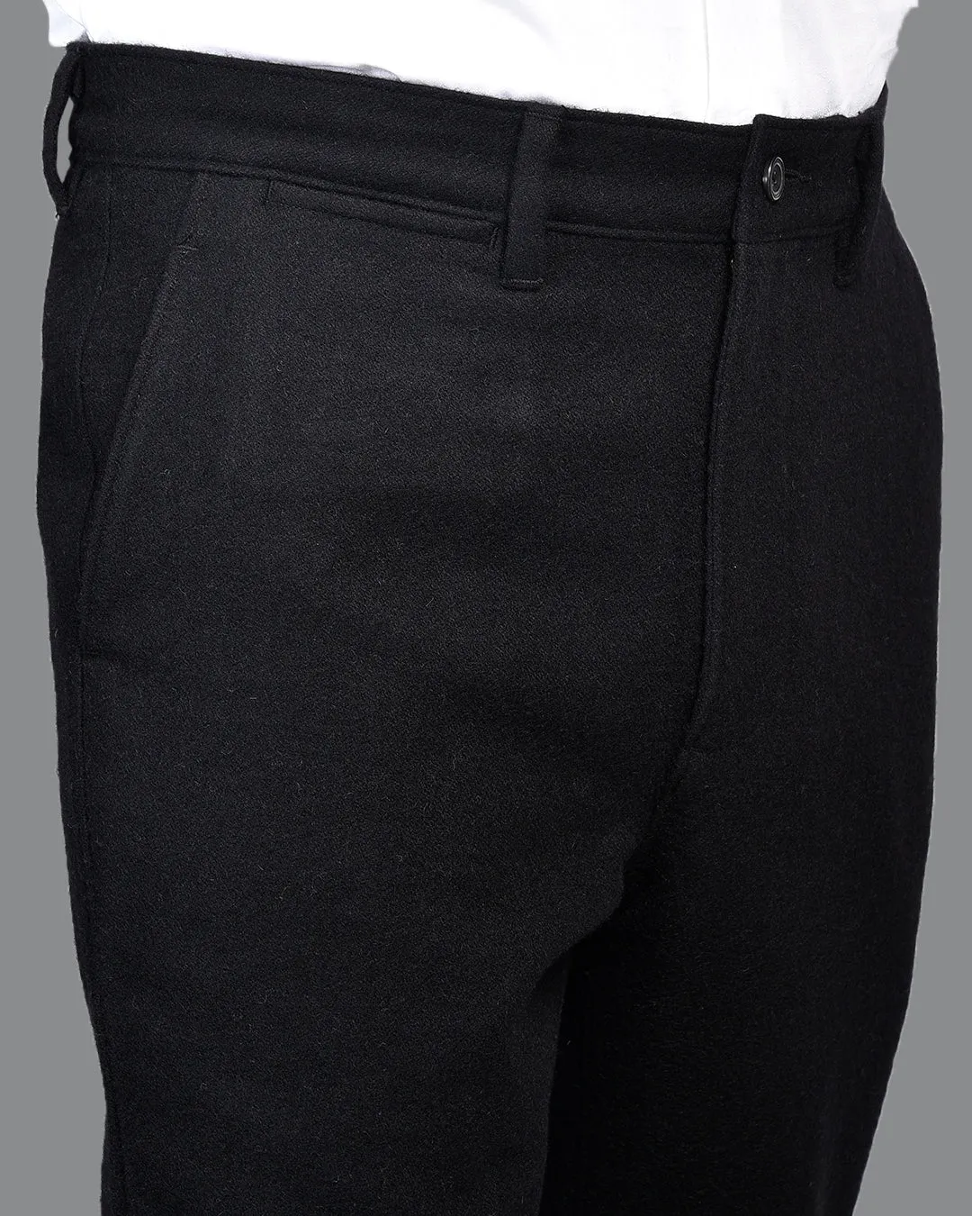 Black Winter Pant in Recycled Wool