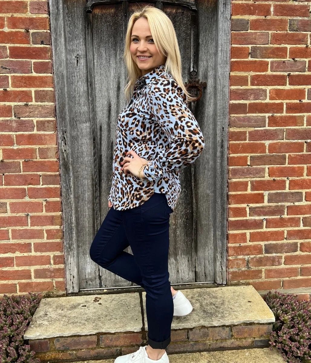 Blue Animal Print Shirt