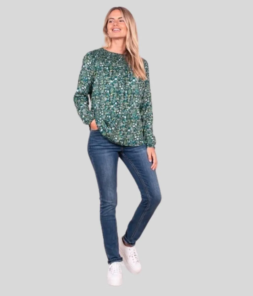 Brakeburn Green Ditsy Blouse