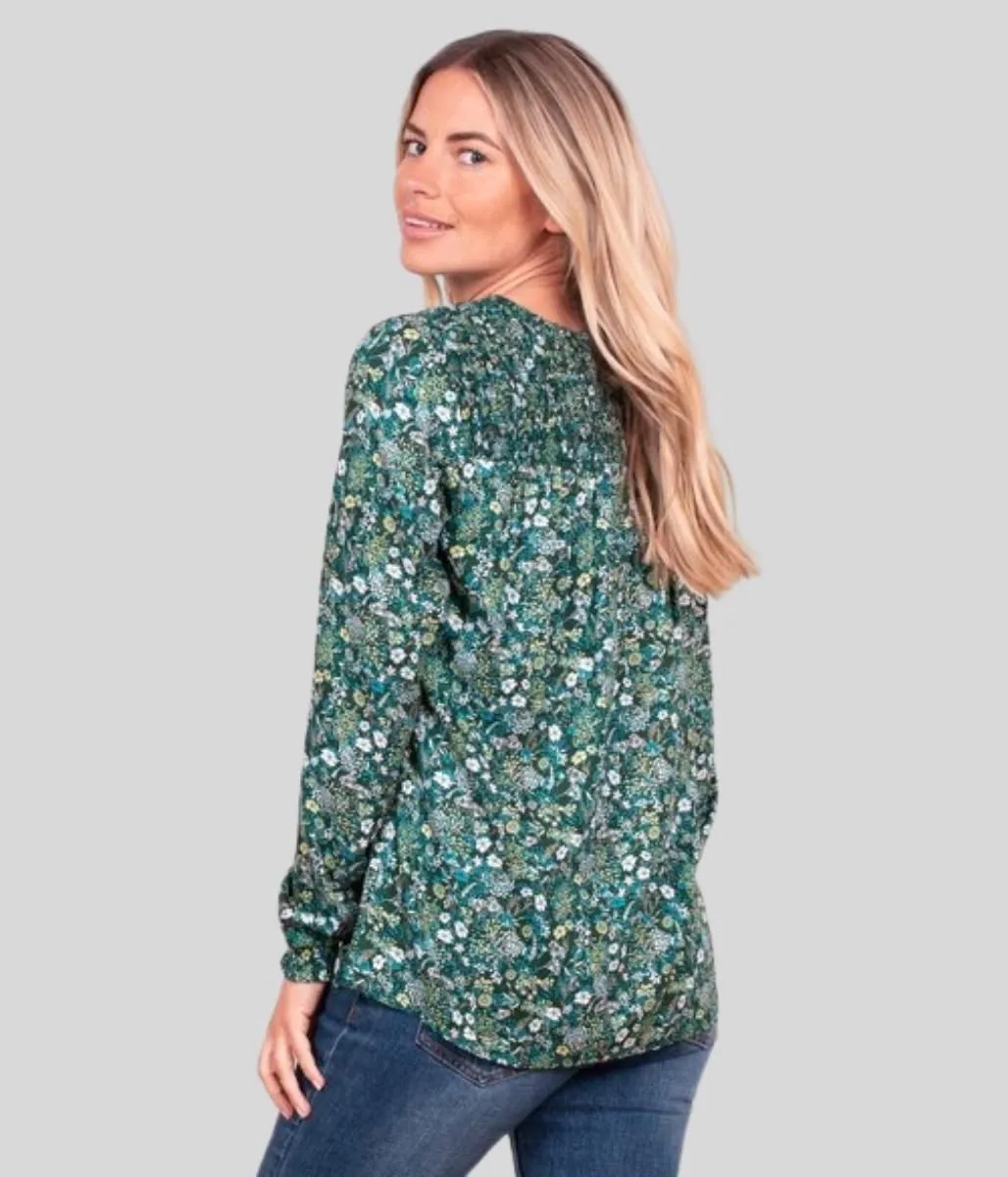 Brakeburn Green Ditsy Blouse