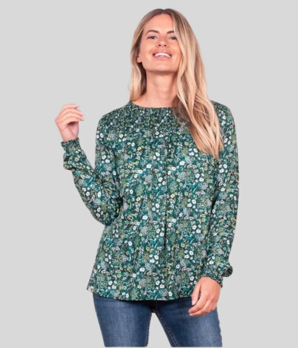 Brakeburn Green Ditsy Blouse