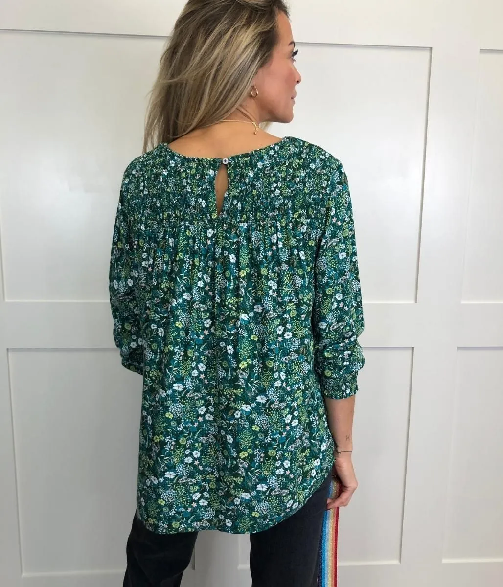 Brakeburn Green Ditsy Blouse