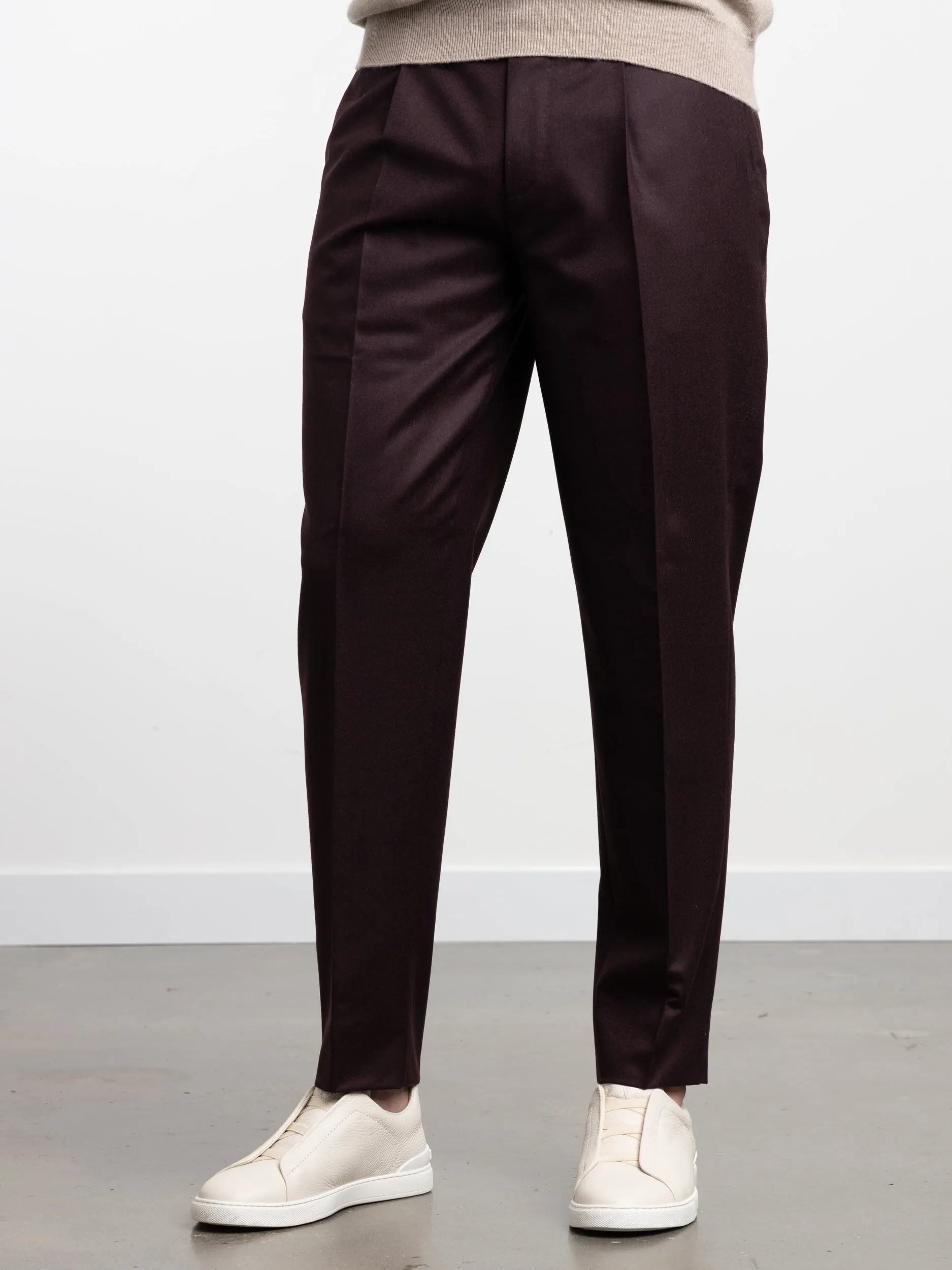 Burgundy Wool Trousers