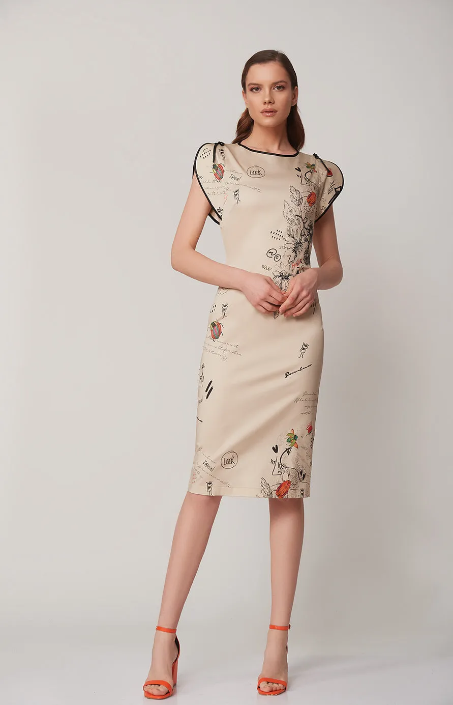 Camelot Print Pencil Dress