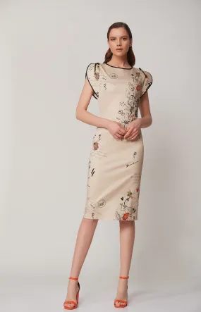 Camelot Print Pencil Dress