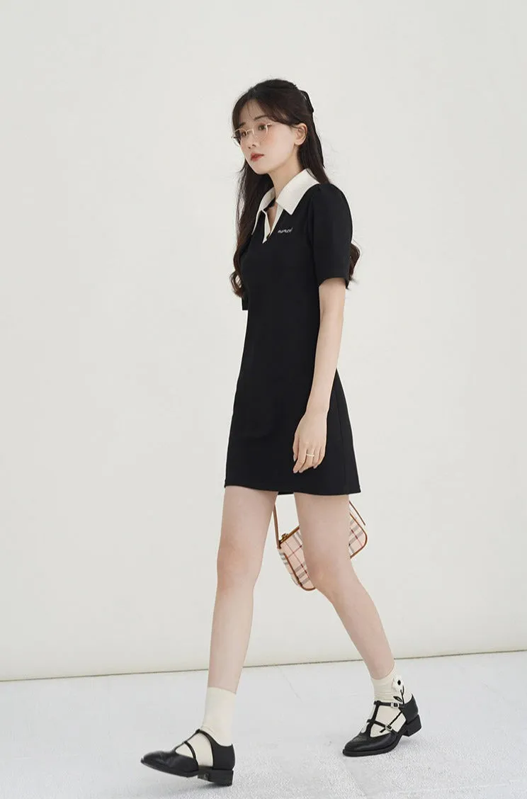 Contrast Collar Mini Dress