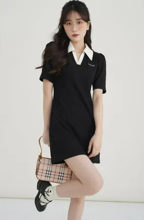 Contrast Collar Mini Dress