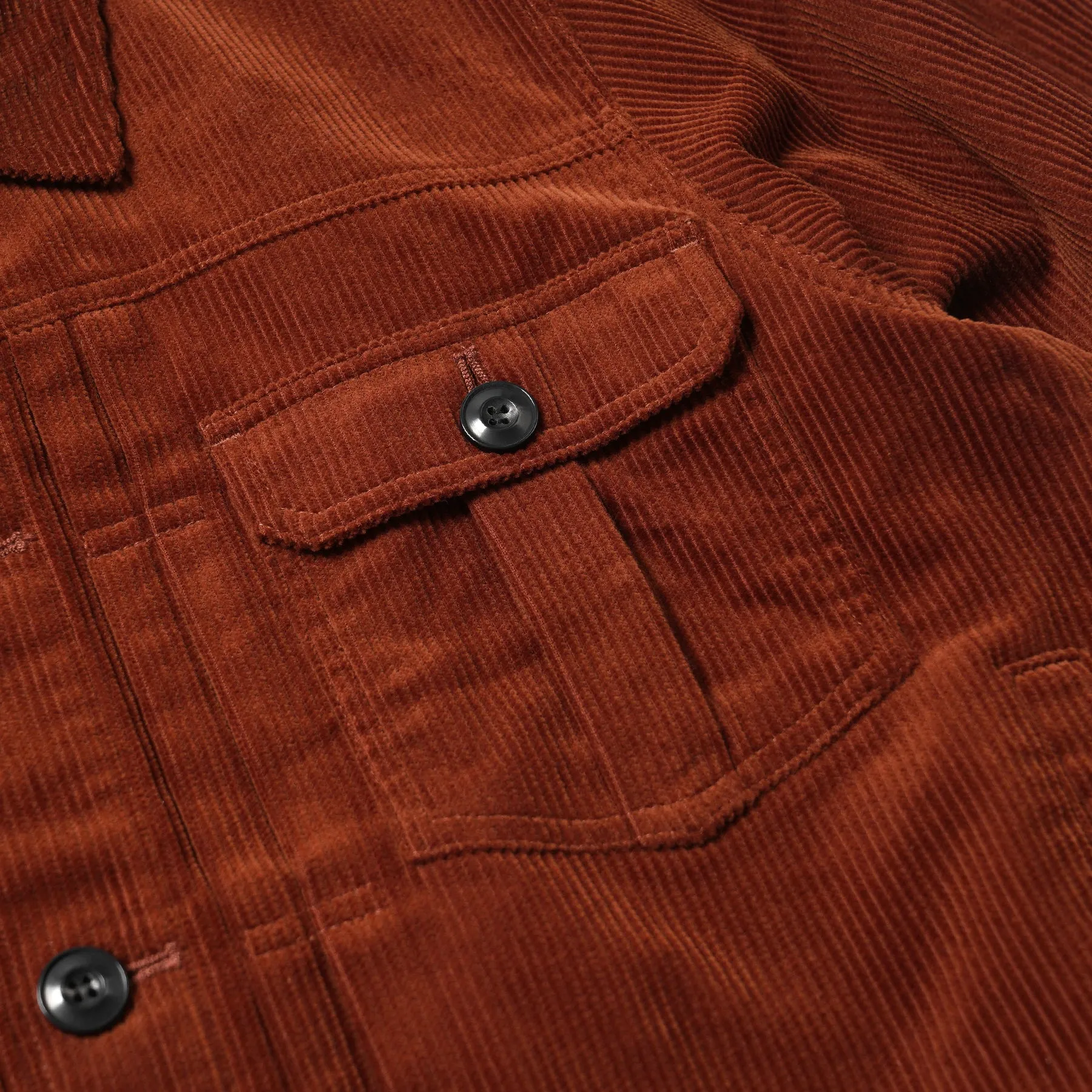 CORDUROY TRUCKER JACKET - BRICK