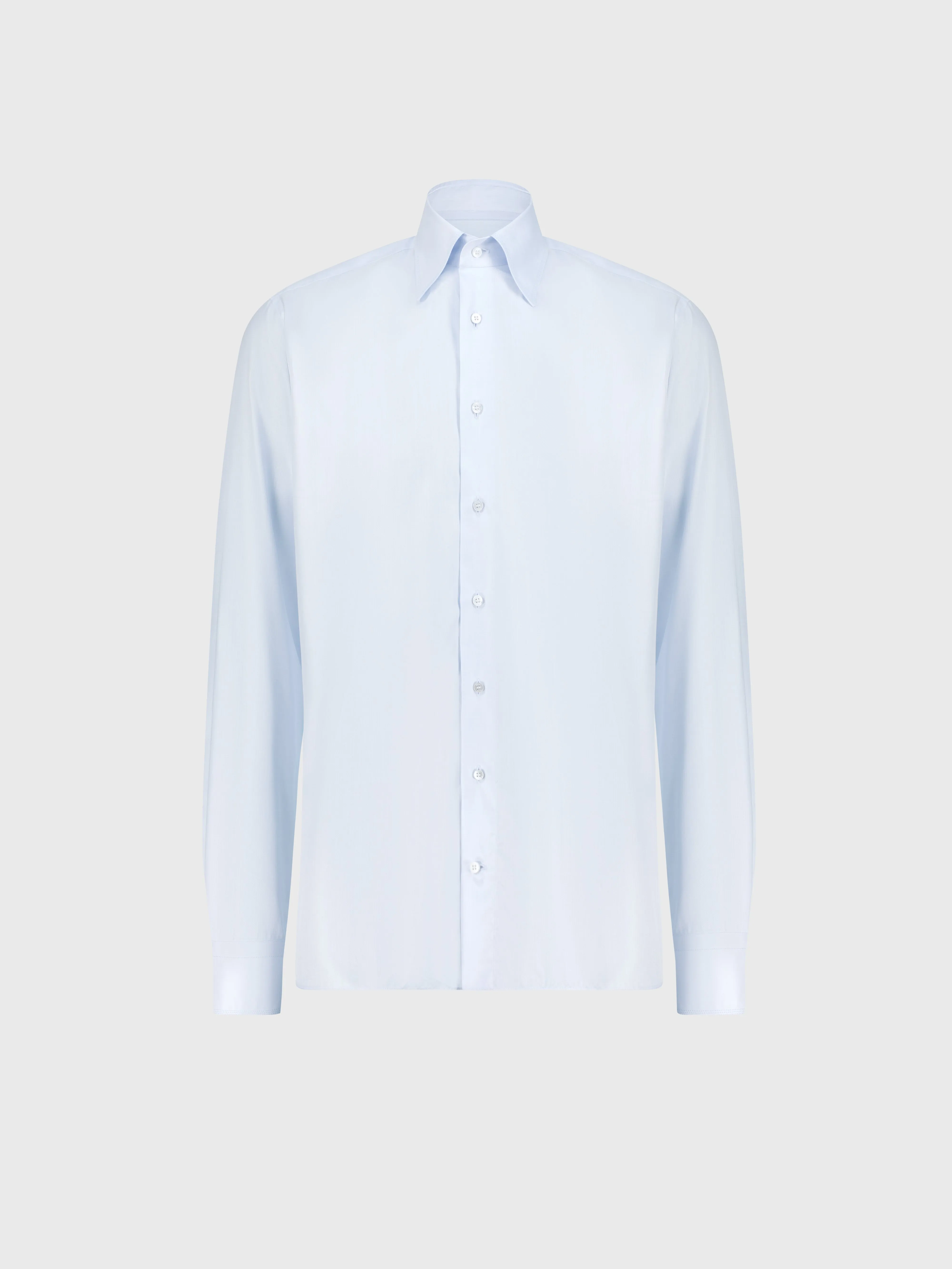 Cotton Shirt with Triple Stitching Blue Sky