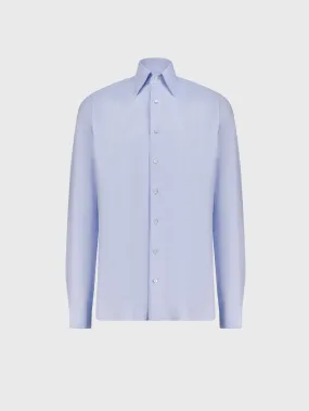 Cotton Shirt with Triple Stitching Light Blue